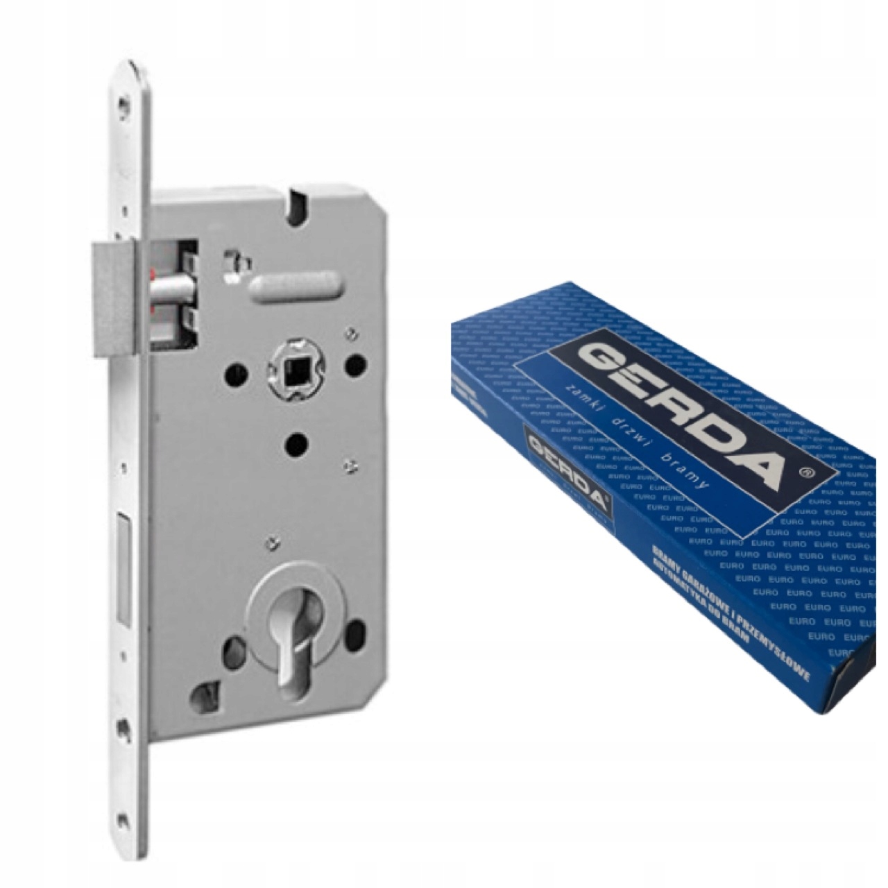 GERDA zamek drzwiowy wpuszczany SREBRNY 90/50 wk