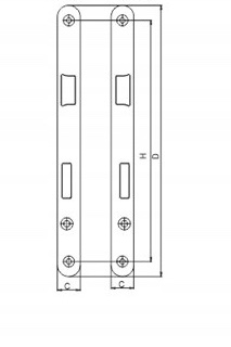 LOB Zamek wpuszczany YETI 72/55 łazienkowy WC LEWY