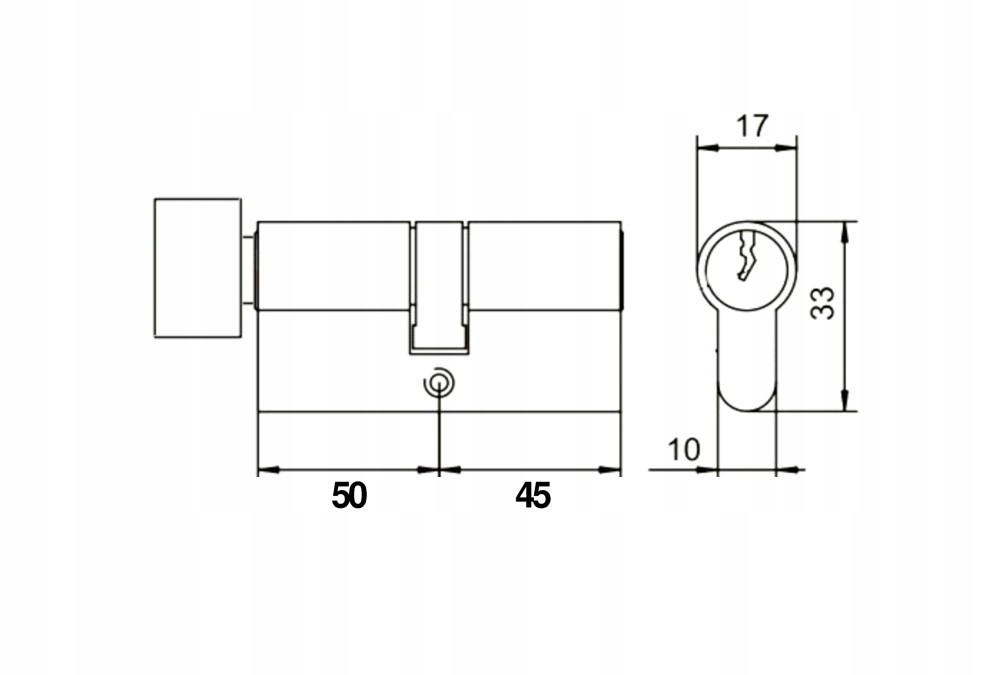 Wkładka z GAŁKĄ do drzwi do zamka M&D 50/45