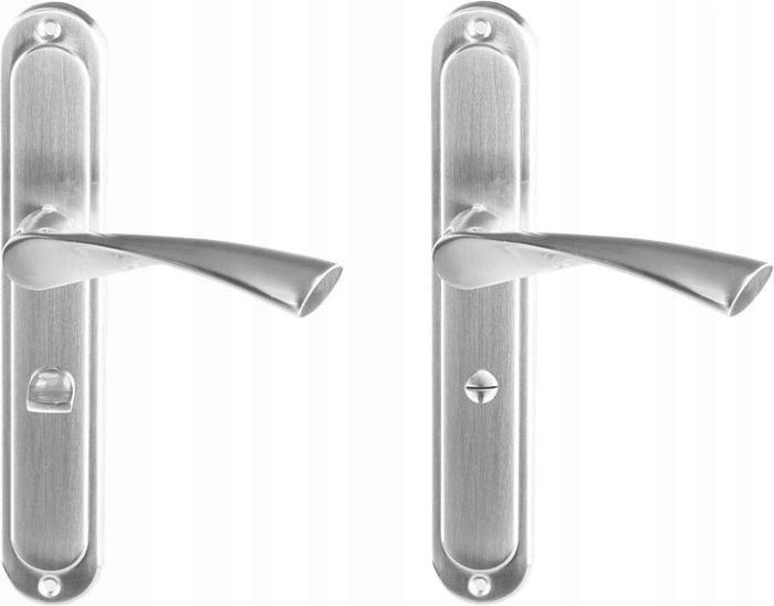 Klamka do drzwi łazienkowych SREBRNA ROMA 90 do WC