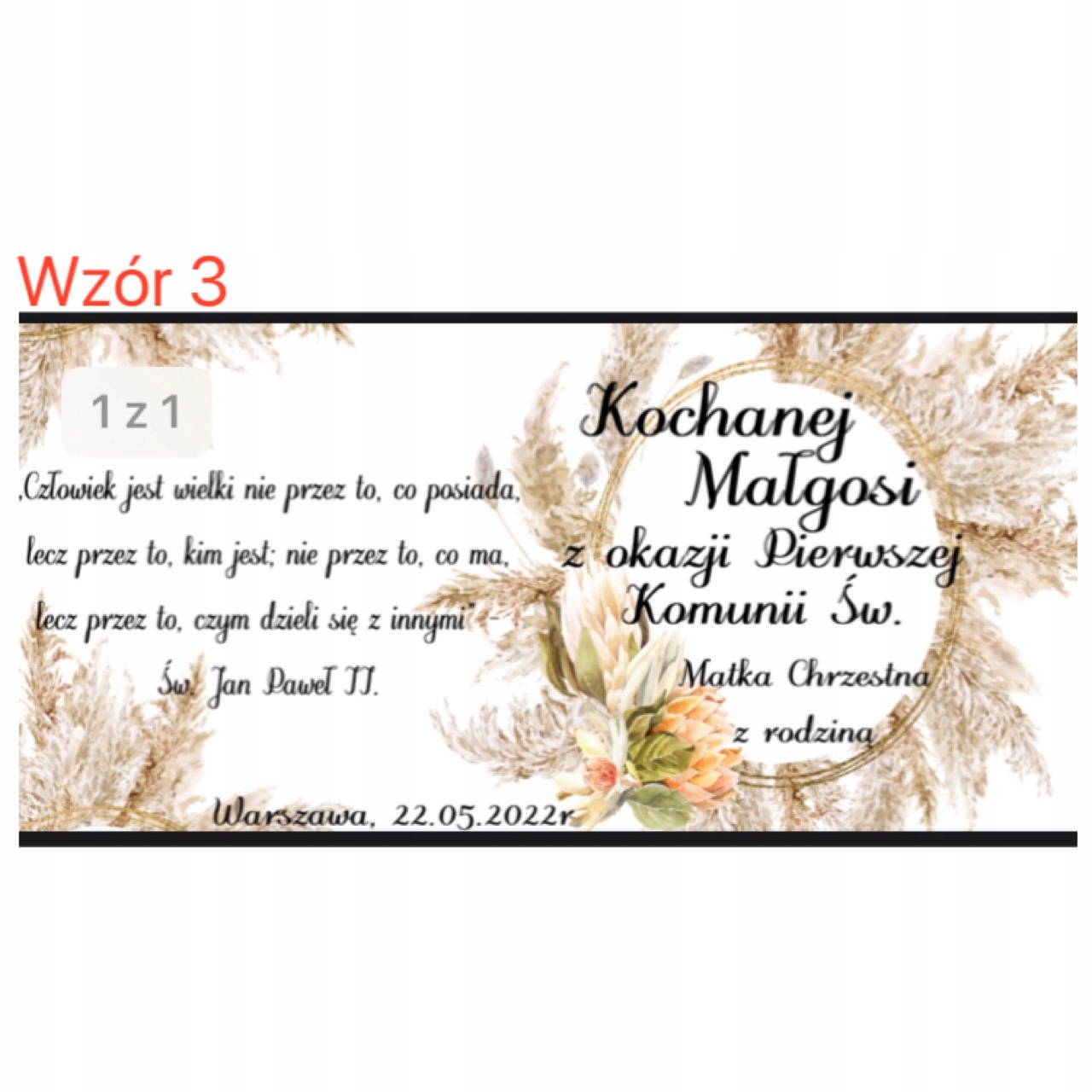 Prezent na komunię pamiątka komunii świętej IMIĘ