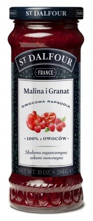 ST. DALFOUR Konfitura PREMIUM - Malina i Granat 284G