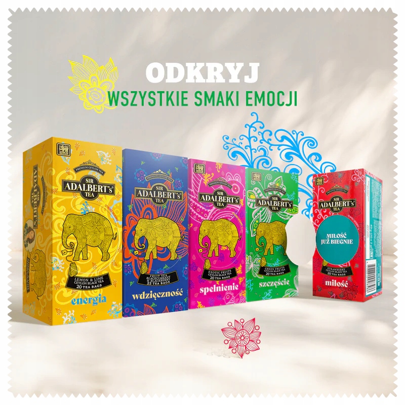 Herbata ADALBERT'S TEA GREEN FRUITS SZCZĘŚCIE - filiżanka z herbatą