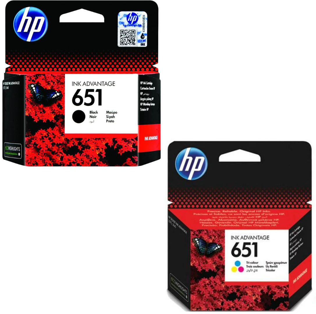 Tusze HP 651 Czarny + Kolorowy