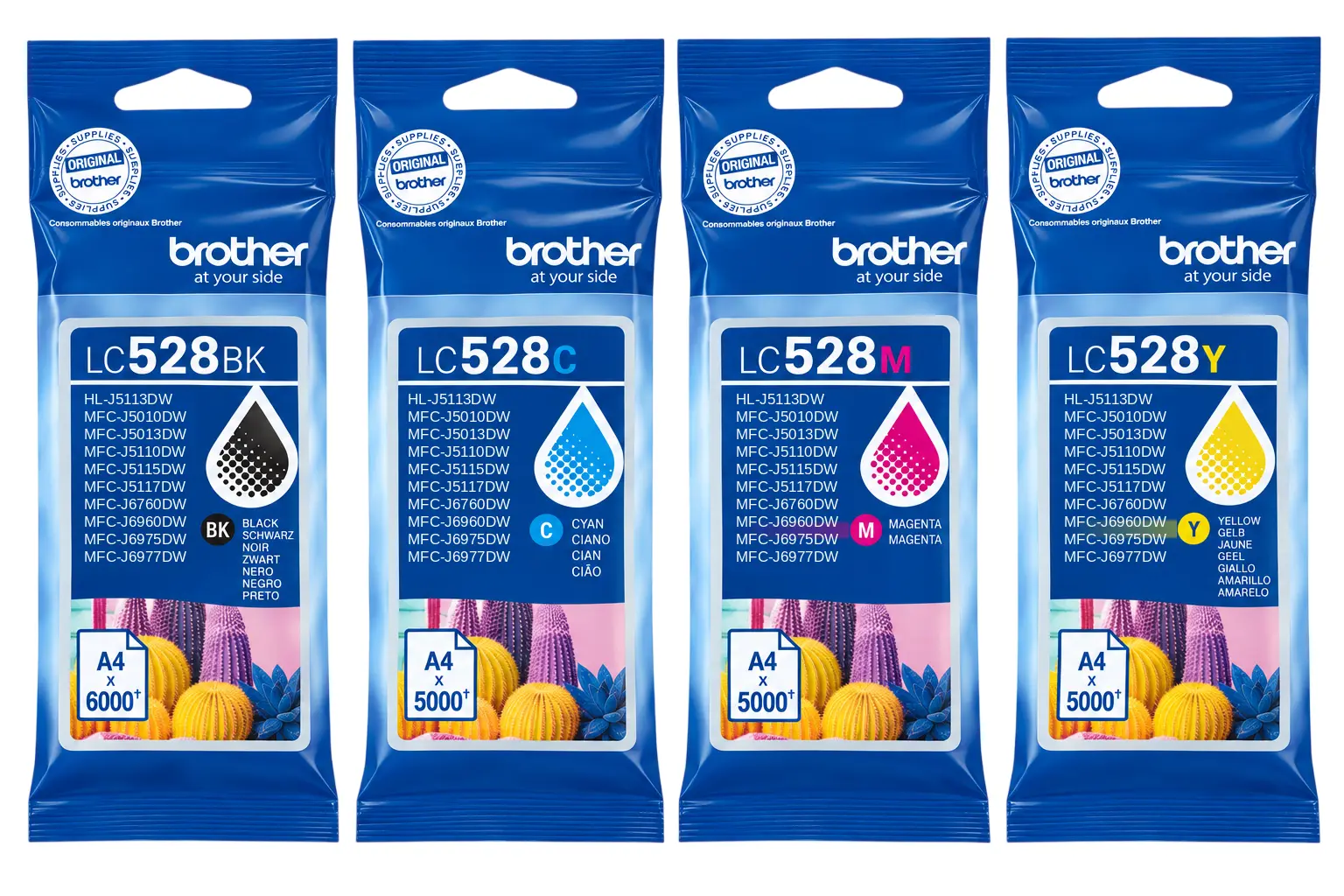 4 x Oryginalny Tusz Brother LC-528