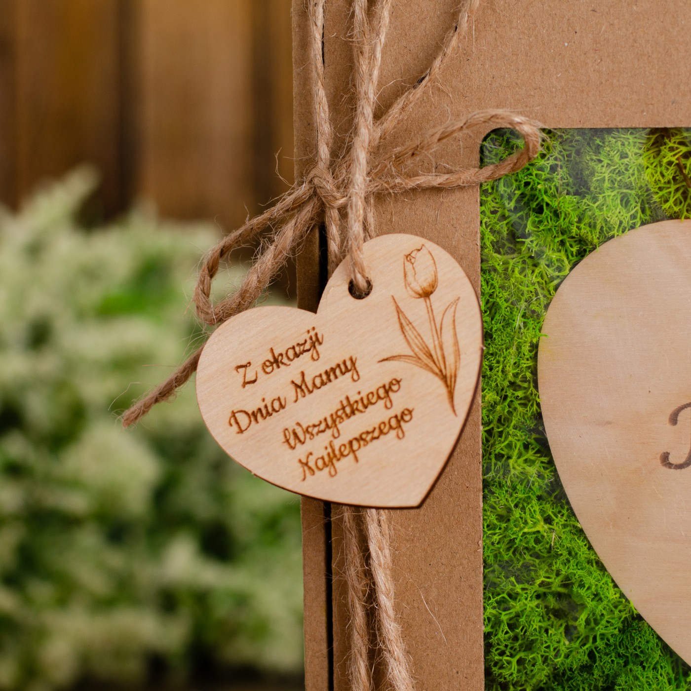 Prezent Na Dzień Matki Serce Wykończone Chrobotkiem W Pudełku