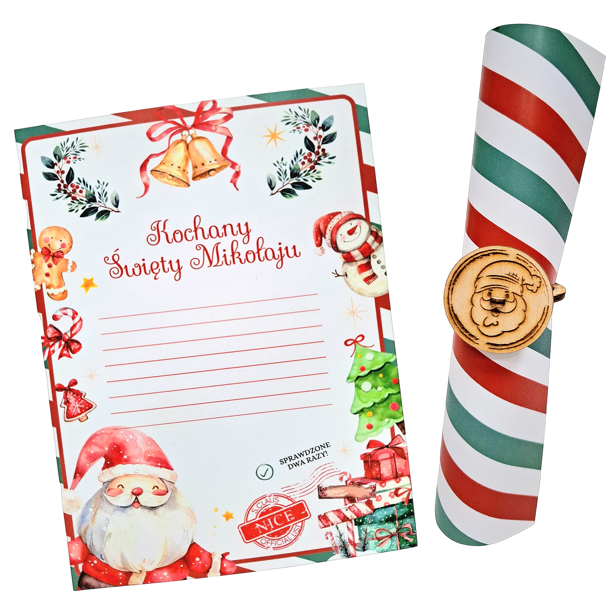 List do Świętego Mikołaja dla dzieci Adwent z pieczęcią