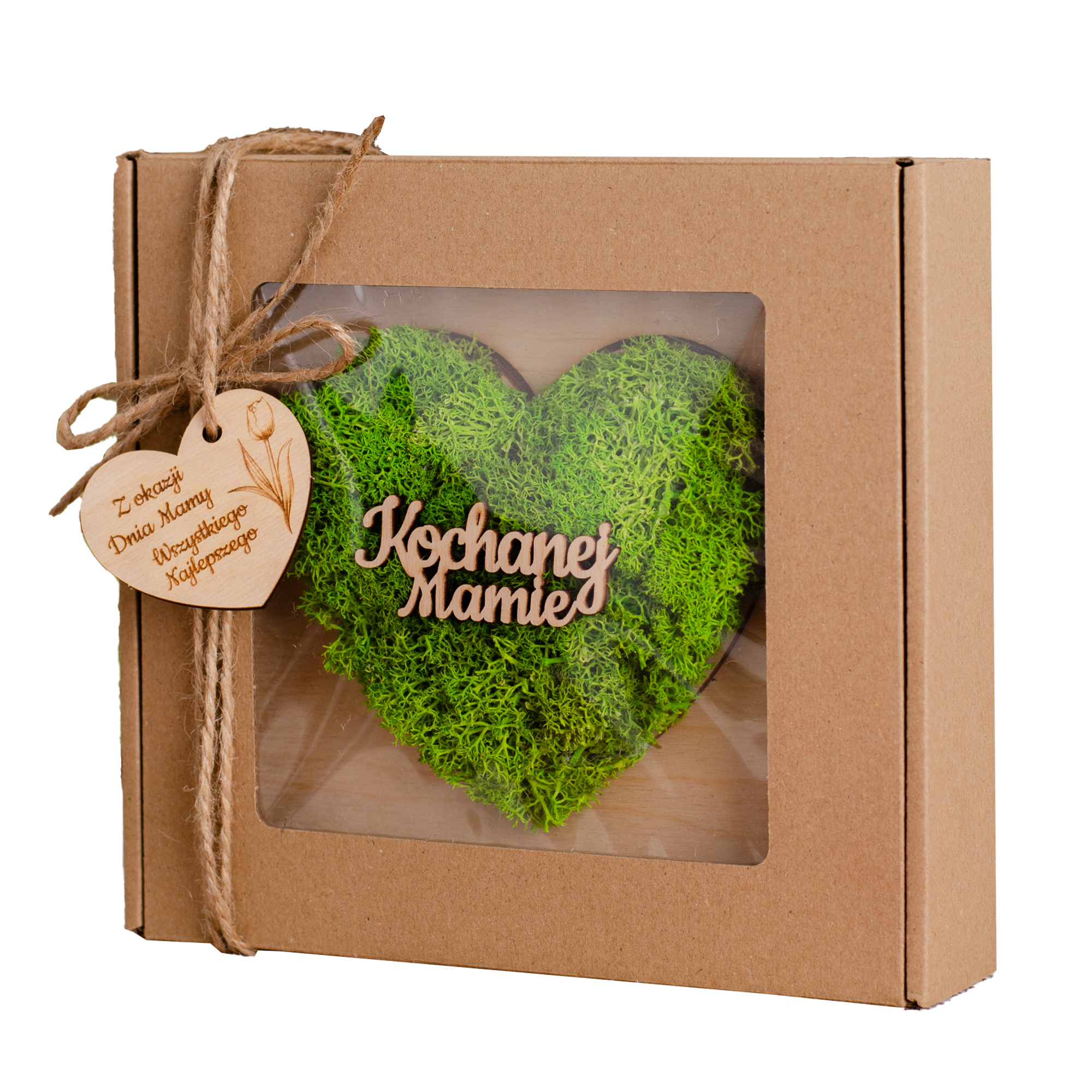 Prezent Na Dzień Matki Serce Wykończone Chrobotkiem W Pudełku