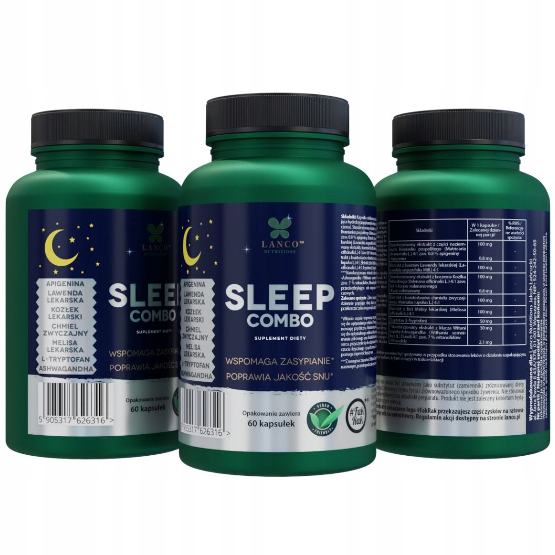 SLEEP Combo - Tabletki na sen PREMIUM - 60 kaps