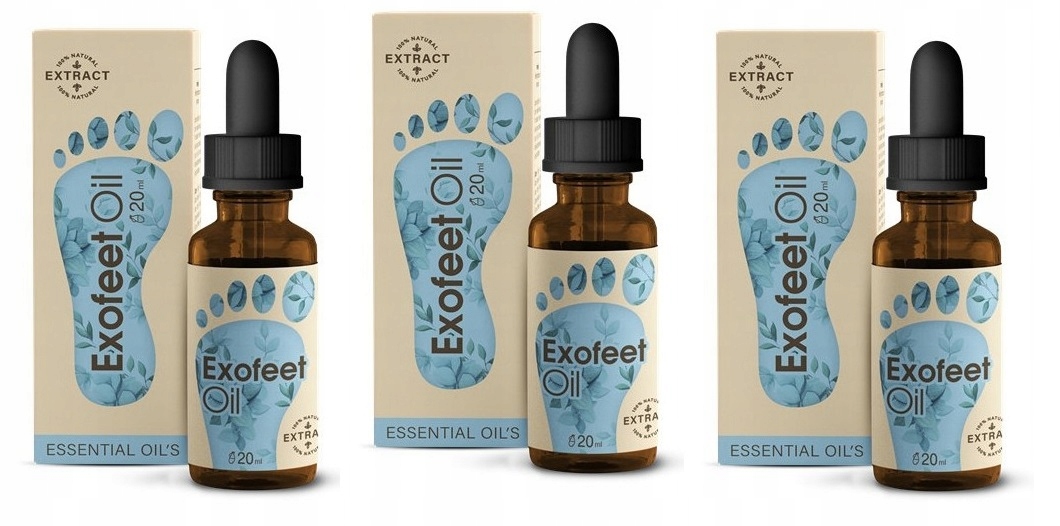 3x ExoFeet Oil - Olejek na Grzybicę Paznokci i Stóp 20 ml Dla Zdrowych Nóg