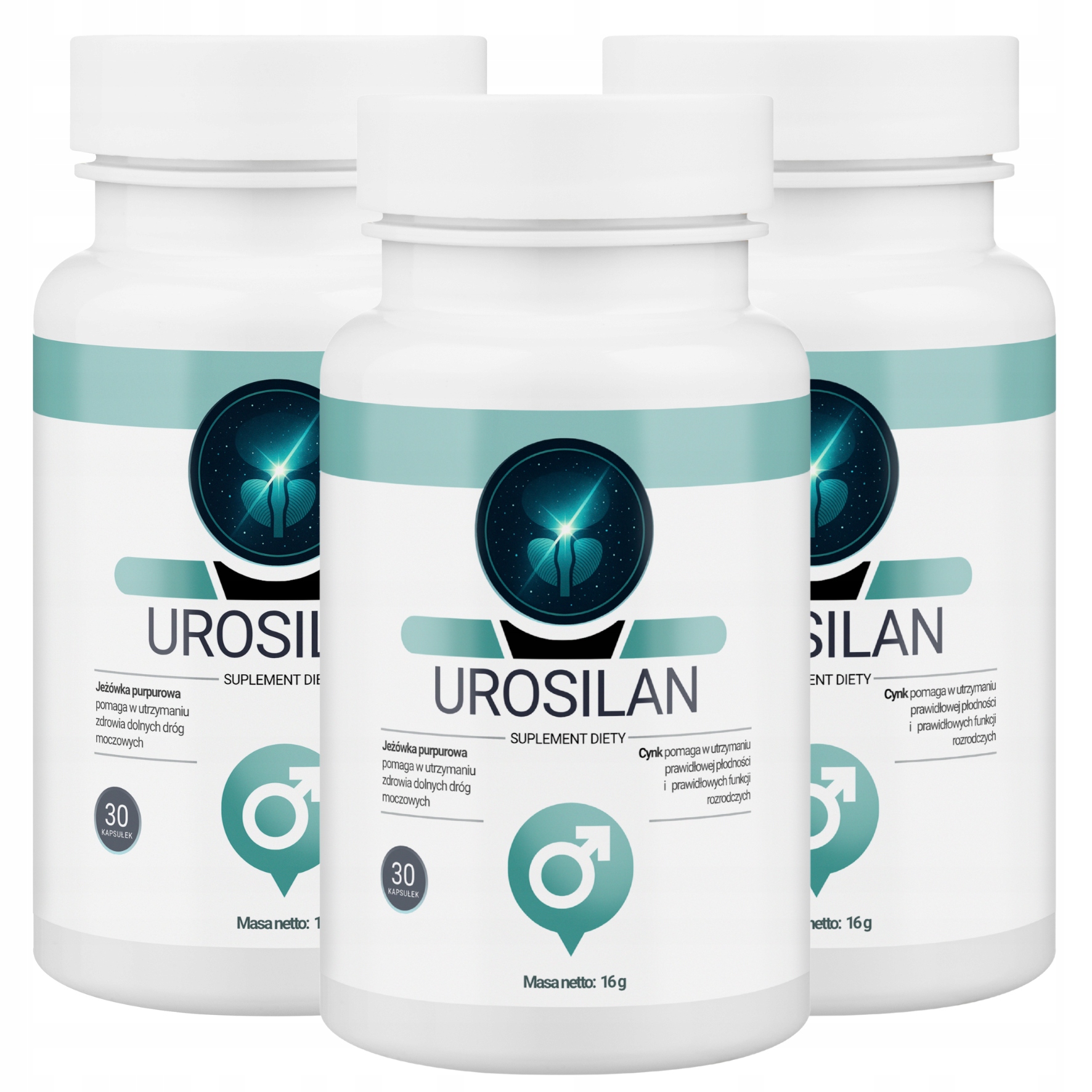3x Urosilan - suplement na zdrowie prostaty i układu moczowego 30 kaps