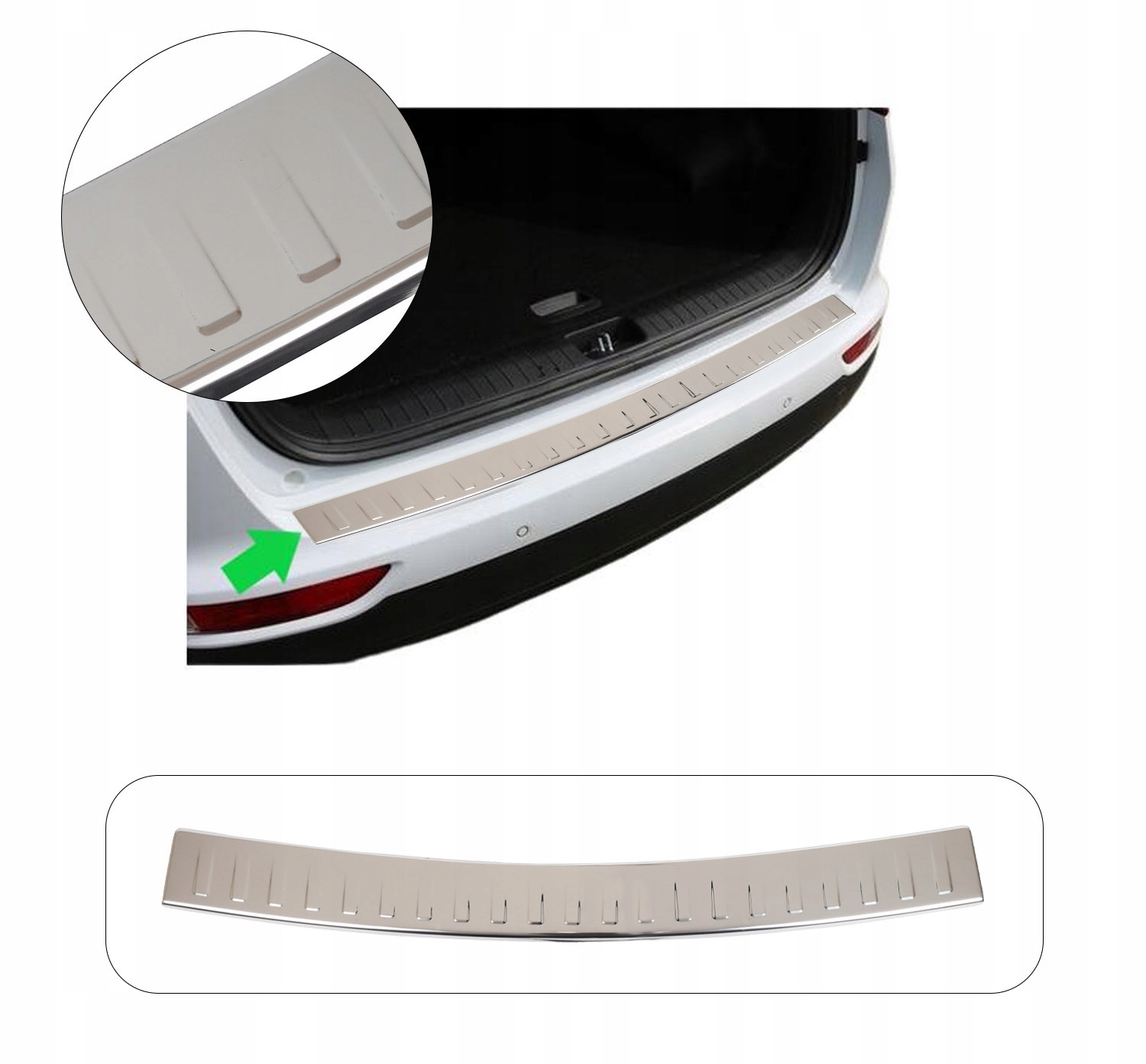 VW TOURAN 2 2010-2014 Listwa Chrom Nakładka na Zderzak Tylni Ochrona