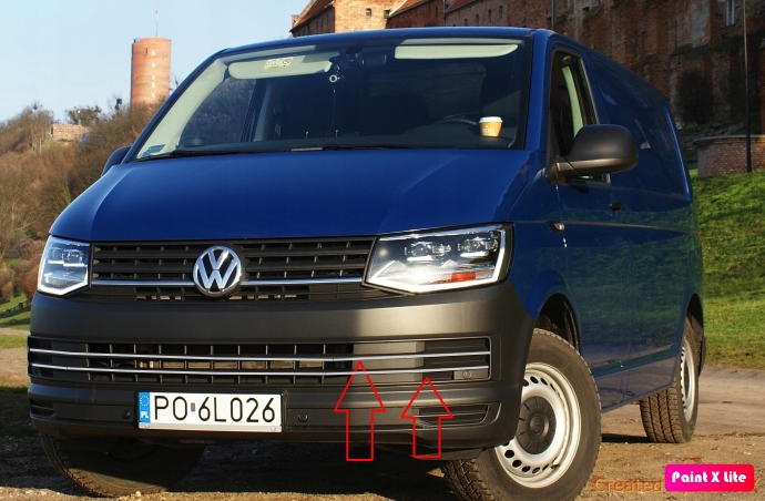 VW Transporter T5 Listwy CHROM na zderzak Atrape