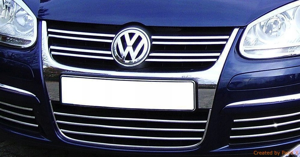 VW GOLF V JETTA - Listwy CHROM GRILL atrapa Tuning