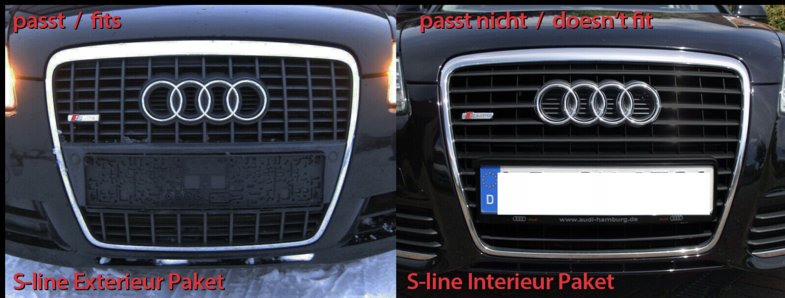 AUDI A6 C6 S-LINE Listwy CHROM GRILL atrapa TUNING