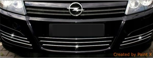 OPEL ASTRA H MK V Listwy CHROM GRILL atrapa Tuning