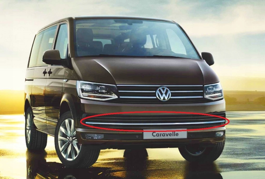 VW Transporter T6 - Listwy na Zderzak CHROM Atrapa