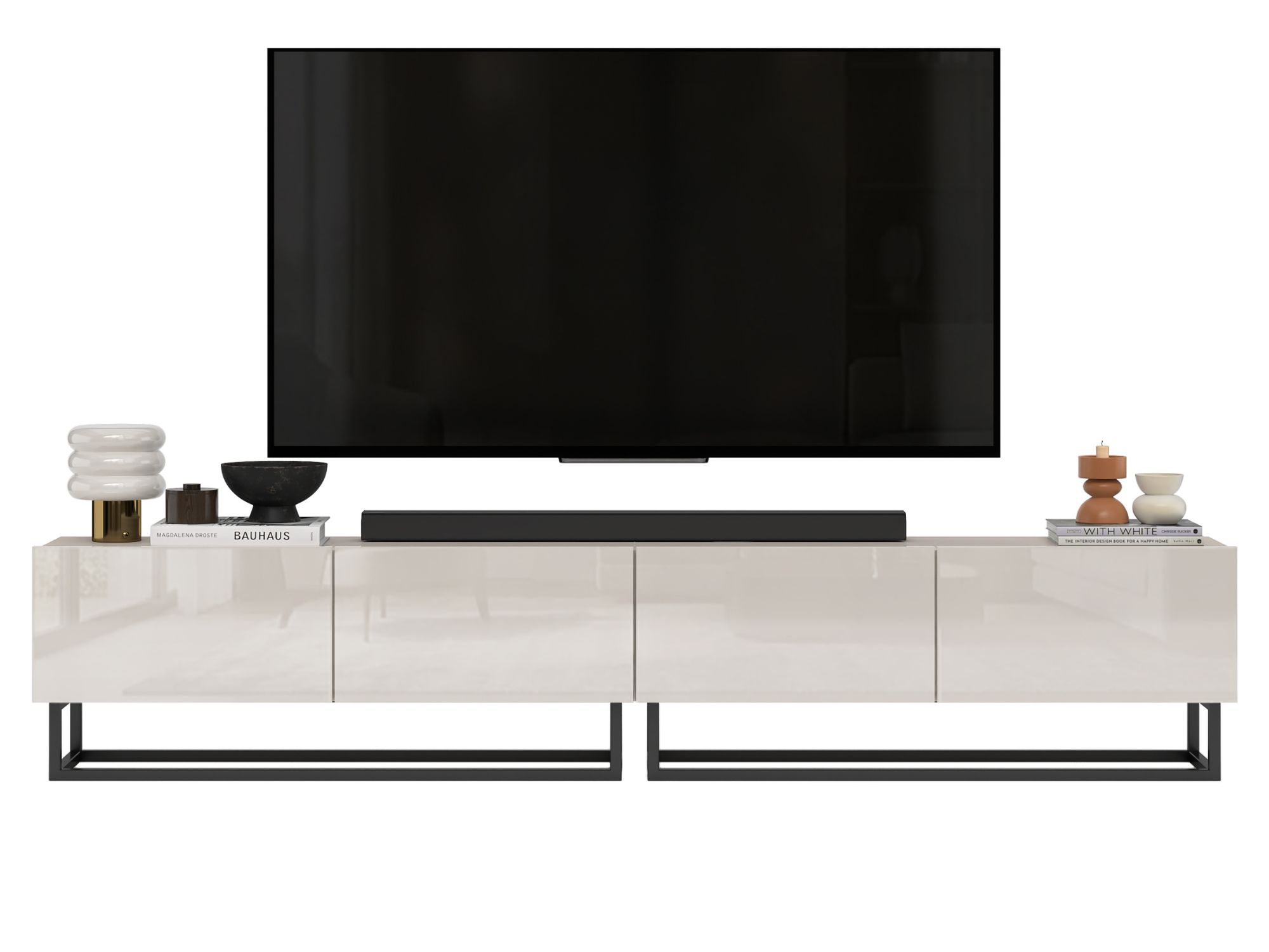 Zestaw stojących szafek RTV ENJOY Kaszmir Połysk 240 cm
