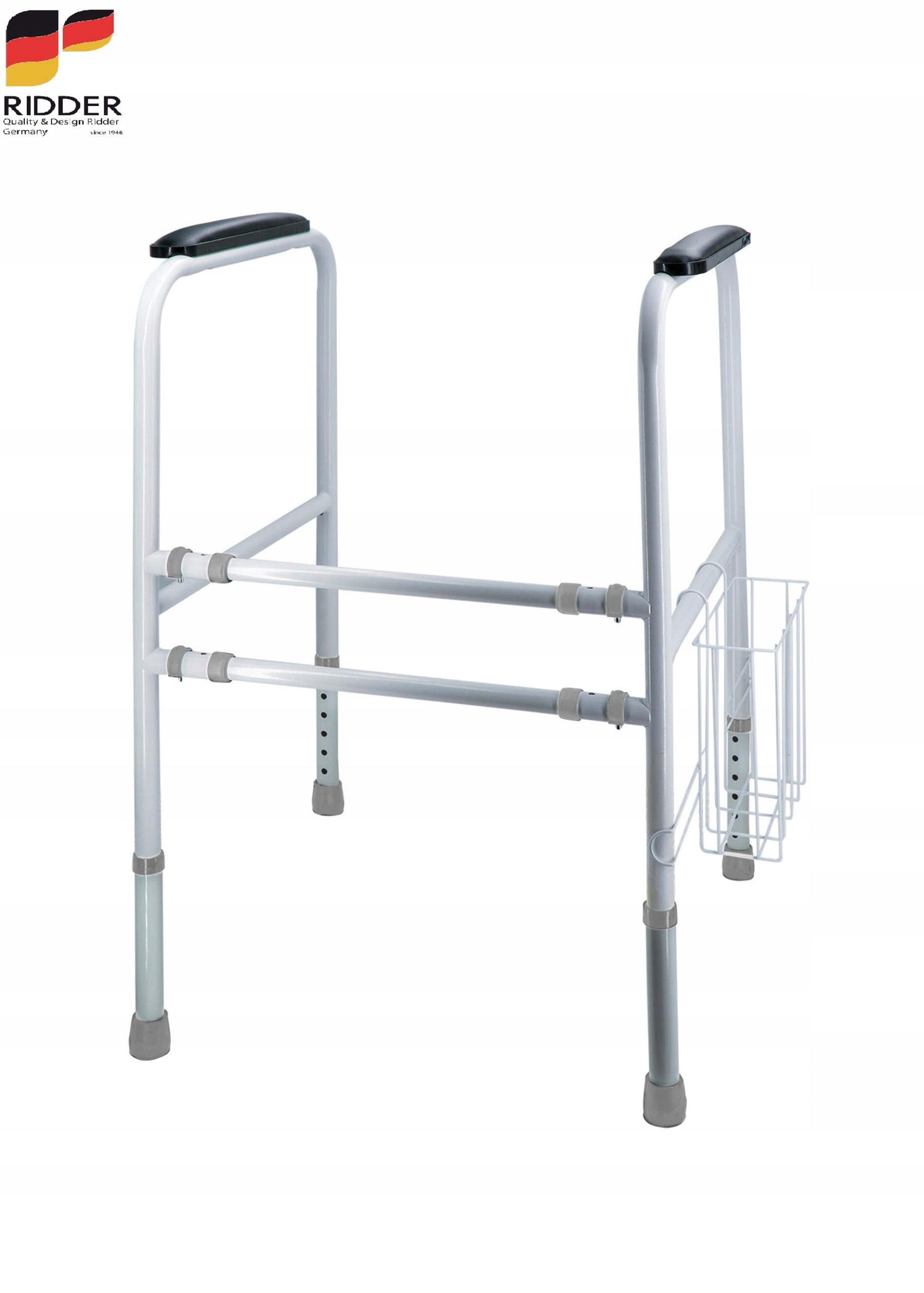 Uchwyt do sedesu 4 NOGI Poręcze do WC dla seniora Stabilna ruchoma RIDDER