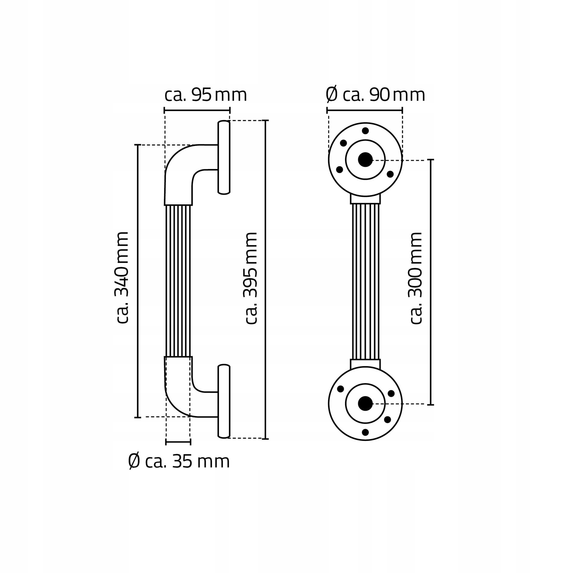RIDDER Max S uchwyt z ABS, biały, 30 cm