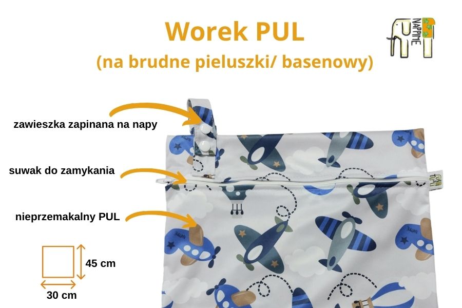 WOREK na Pieluszki PUL  PIESKI NIEBIESKIE Worki na Pieluszki NappiMe