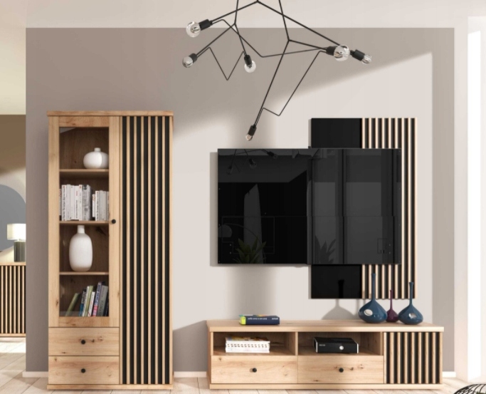 Panel z lamelami pod telewizor salon CALI C10 Jarstol Sklep