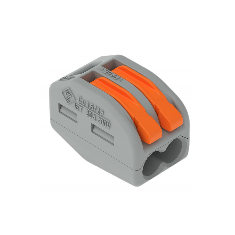 Wago 222-412 Splicing connector; 2-conductor; with operating levers; gray housing — Connectors & Plugs