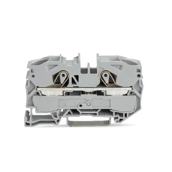 Wago 2016-1201 TOPJOB®S feedthrough terminal block; rail mount; 2-conductor; 12 mm wide; gray — Terminal Blocks