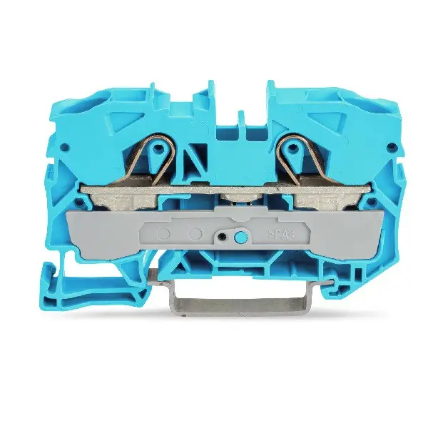 Wago 2016-1204 TOPJOB®S feedthrough terminal block; rail mount; 2-conductor; 12 mm wide; blue — Terminal Blocks