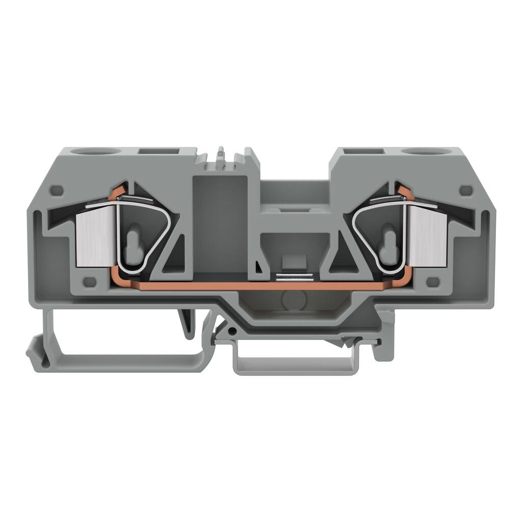 Wago 283-901 2-conductor through terminal block; 16 mm²; center marking; for DIN-rail 35 x 15 and 35 x 7.5; CAGE CLAMP®; 16,00 mm²; gray — Terminal Blocks
