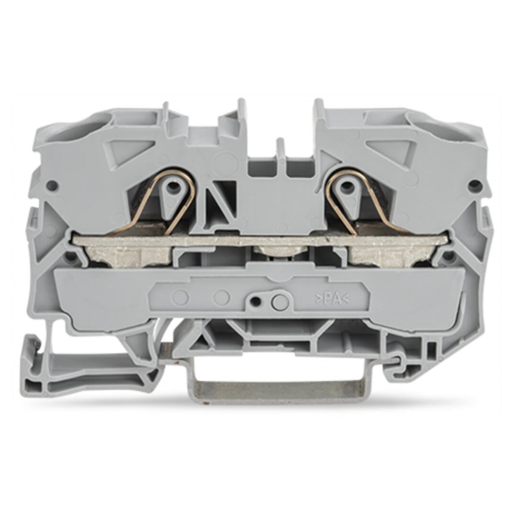 Wago 2010-1201 TOPJOB®S feedthrough terminal block; rail mount; 2-conductor; 10 mm wide; gray — Terminal Blocks