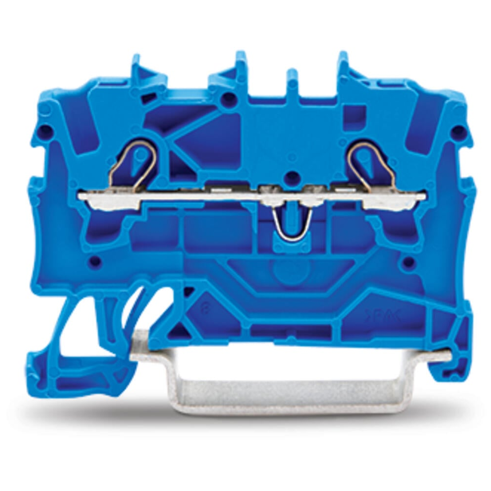 Wago 2001-1204 TOPJOB®S feedthrough terminal block; rail mount; 2-conductor; 4.2 mm wide; blue — Terminal Blocks