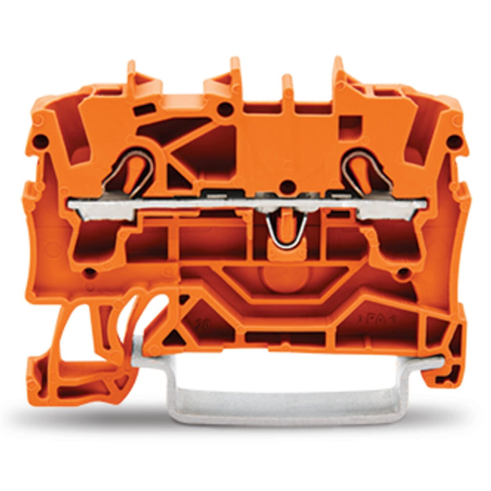 Wago 2002-1202 TOPJOB®S feedthrough terminal block; rail mount; 2-conductor; 5.2 mm wide; orange — Terminal Blocks