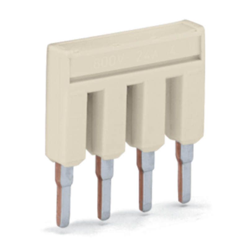 Wago 2001-404 TOPJOB®S jumper; for 2001 series; insulated; 4-way; light-gray — Terminal Blocks