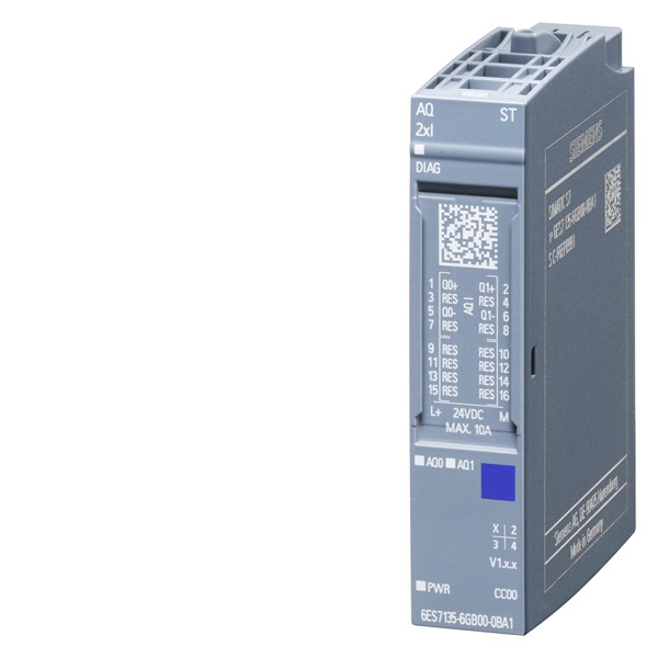 Siemens 6ES7135-6GB00-0BA1 ET 200SP AQ 2 X U/I HIGH FEATURE — PLC Modules & Extensions