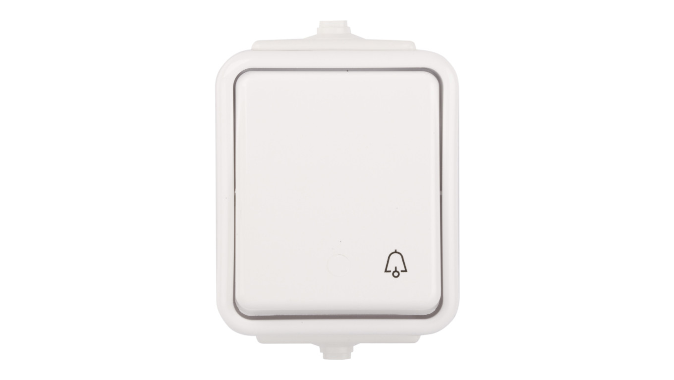 Cedar Przycisk hermetyczny IP44 dzwonek 10A biały WNt-101C WNT101C01