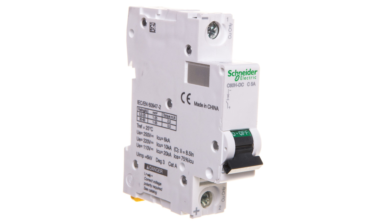 Wyłącznik nadprądowy 1P C 5A 6kA AC C60H A9N61505