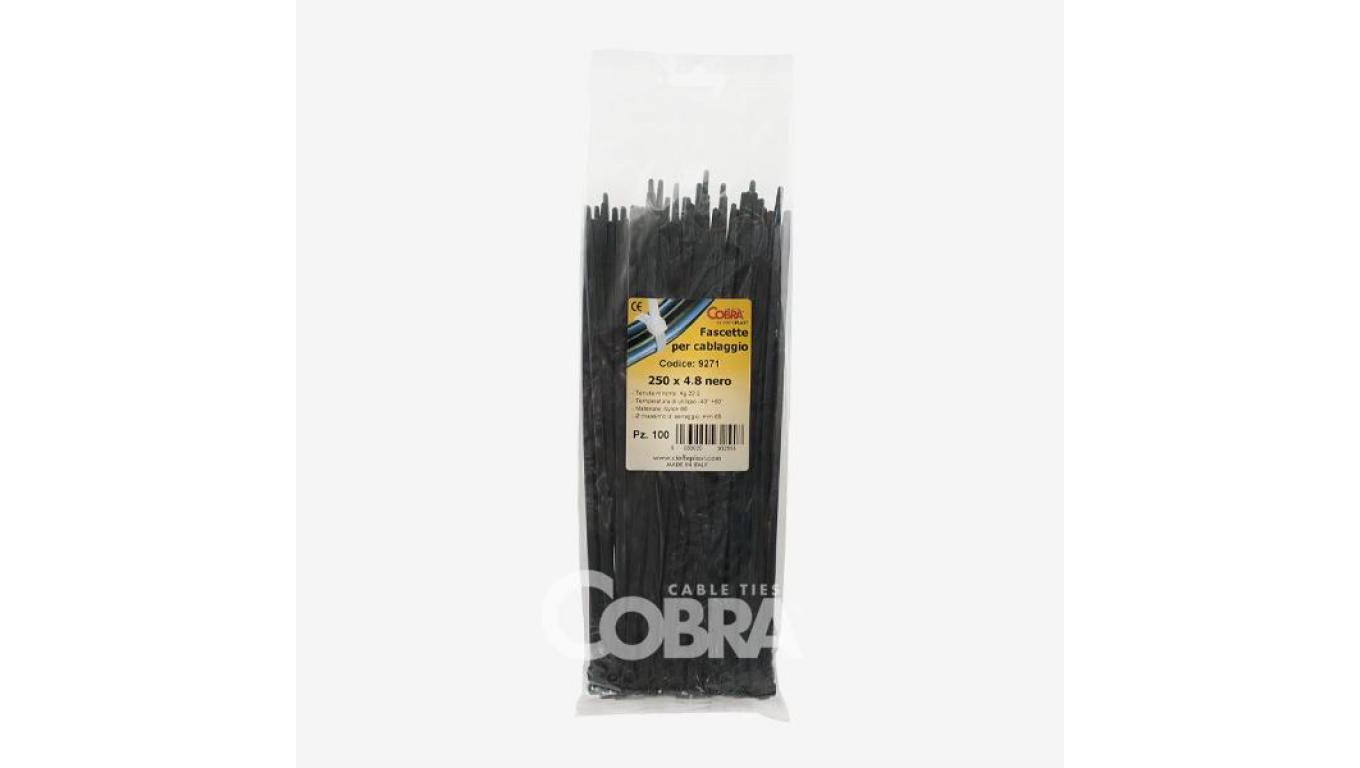 Opaska kablowa 200x3,6 czarna UV VP COBRA 9151 /100szt./