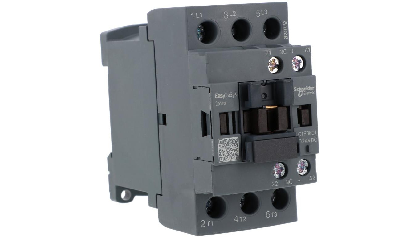 Stycznik mocy Easy TeSys Control AC-3, 38A, 3P (1NC), cewka 24V DC LC1E3801BD