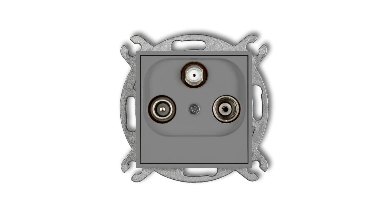 MINI Gniazdo antenowe RTV-SAT końcowe 1,5dB szary mat 27MGS