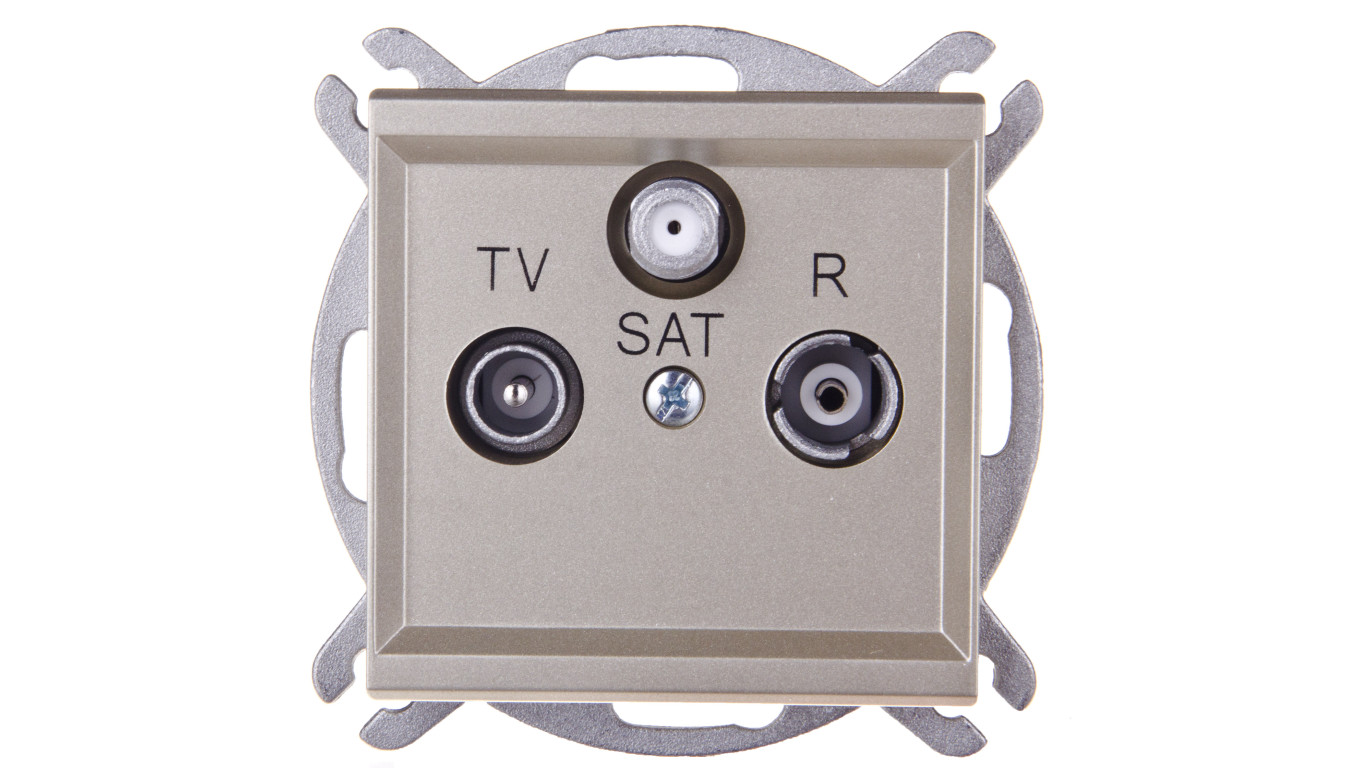 SONATA Gniazdo antenowe RTV-SAT końcowe szampański złoty GPA-RS/m/39