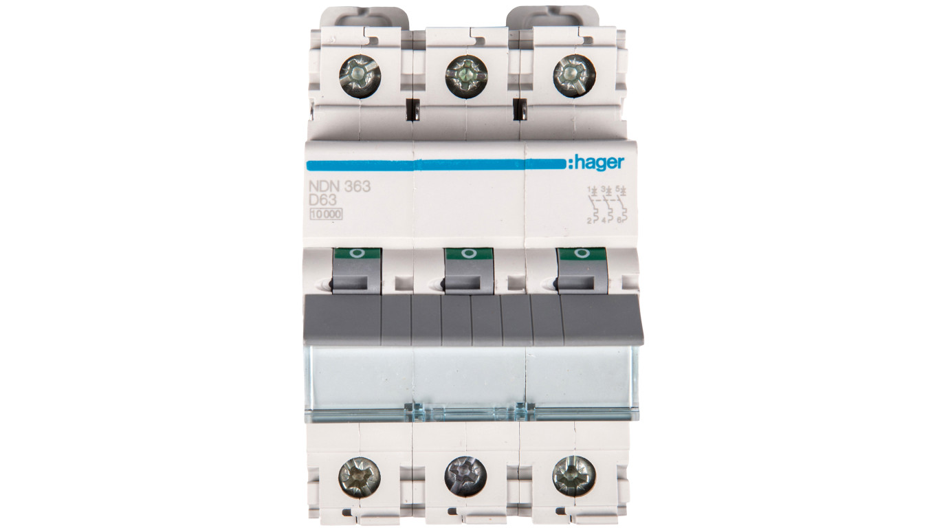 Wyłącznik nadprądowy 3P D 63A 10kA AC NDN363