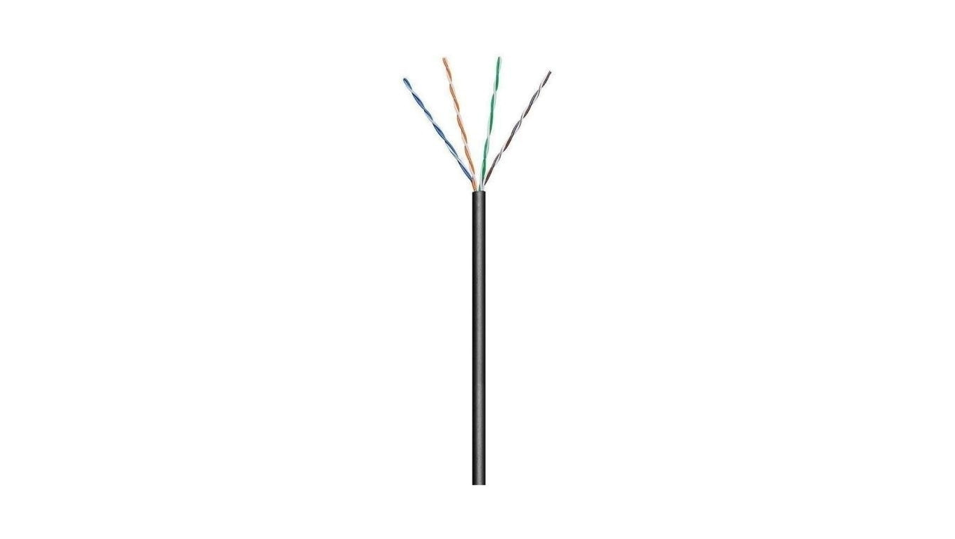 Kabel Skrętka Kat 5e UTP Drut 100m Czarna Zewnętrzna CCA