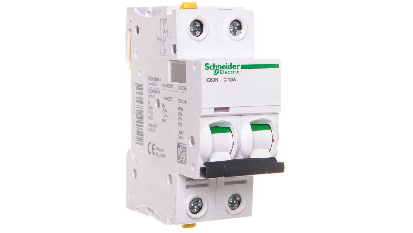 Wyłącznik nadprądowy 2P C 13A 6kA AC iC60N-C13-2 A9F04213