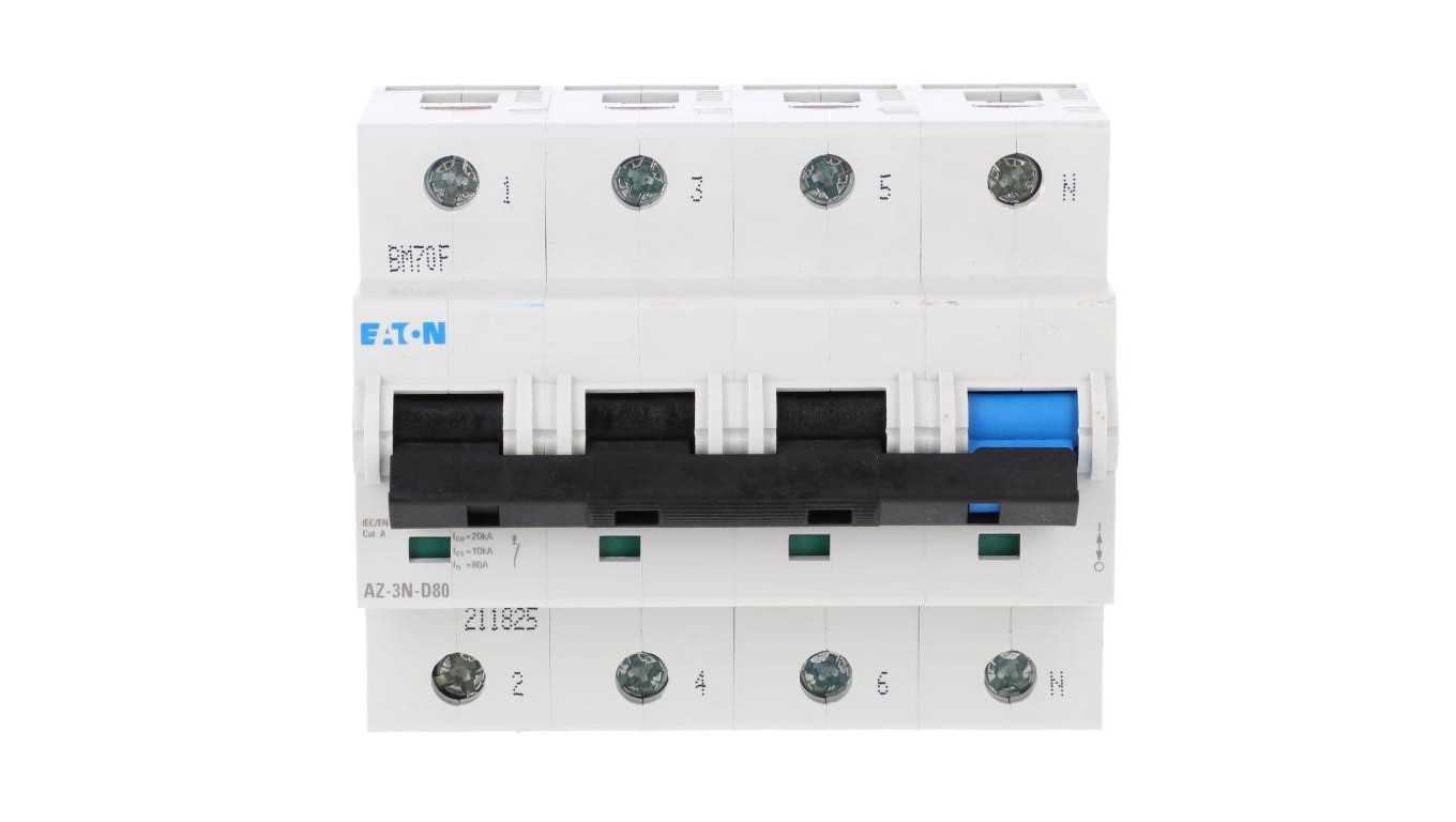 Wyłącznik nadprądowy 3P+N D 80A 20kA AC AZ-3N-D80 211825