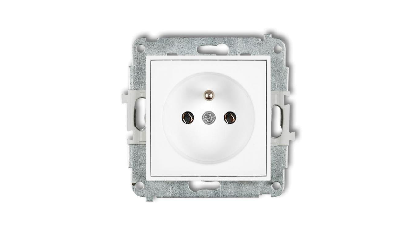 ICON Mechanizm gniazda pojedynczego z uziemieniem 2P+Z (bez przesłon torów prądowych) biały IGP-1z
