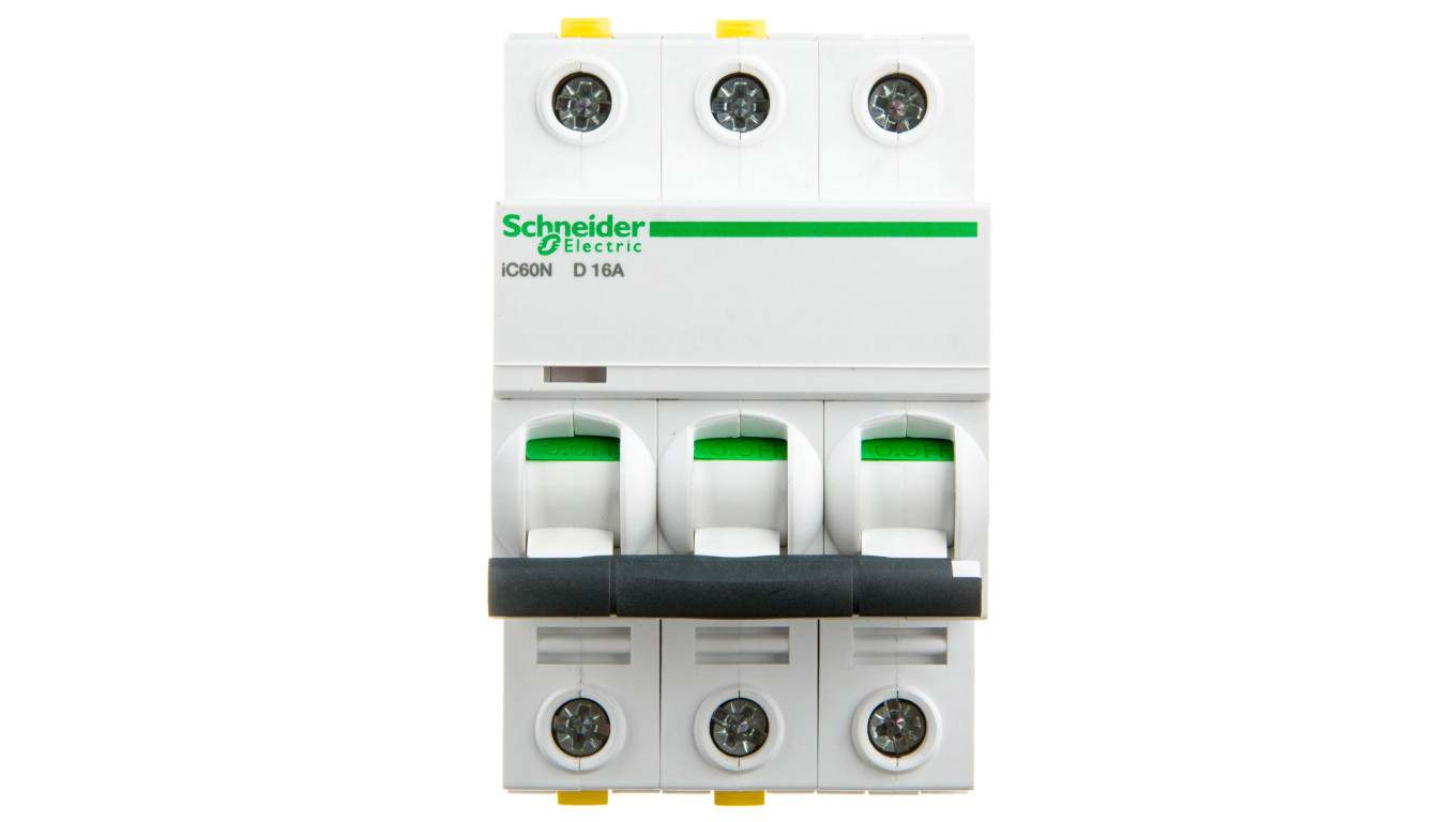 Wyłącznik nadprądowy 3P D 16A 6kA AC iC60N-D16-3 A9F05316