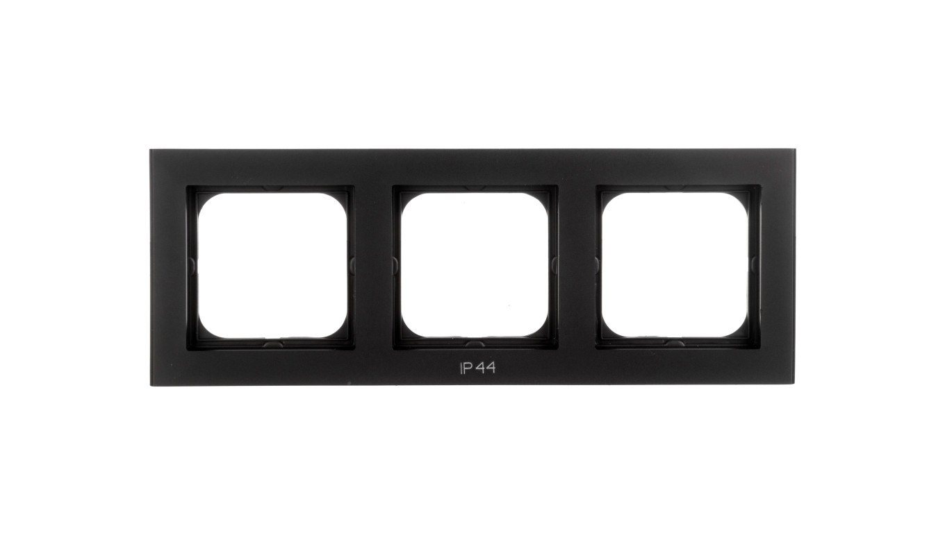 SONATA Ramka potrójna do łączników IP44 czarny metalik RH-3R/33