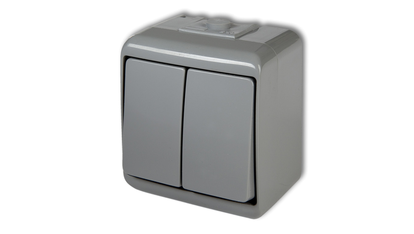 JUNIOR Łącznik świecznikowy popielaty IP54 10WHE-2