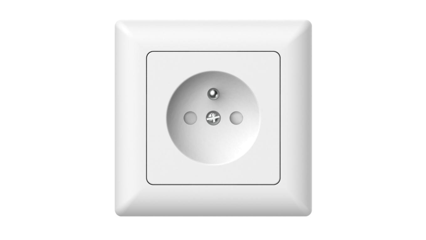 Gniazdo podtynkowe z uziemieniem, Varia, białe / 46110